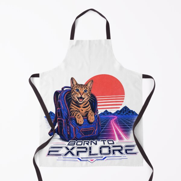 Item preview, Born to Explore – Retro Synthwave Bengal Backpack Cat designed and sold by Bengoer18.