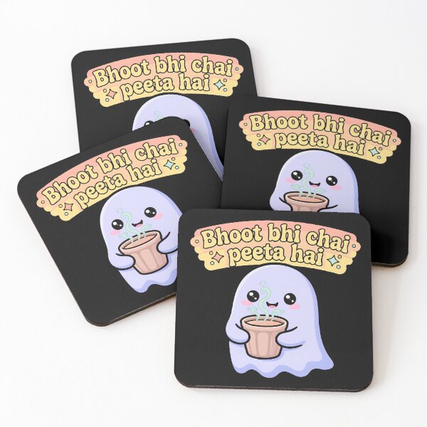 Item preview, bhoot bhi chai peeta hai - horror design designed and sold by : CraftyVibes.