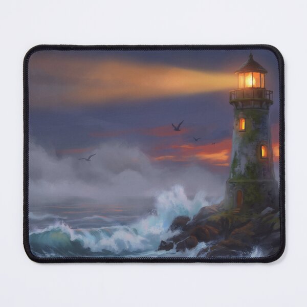 Item preview, Foggy Lighthouse Coast Scene designed and sold by RedPeaStudio.