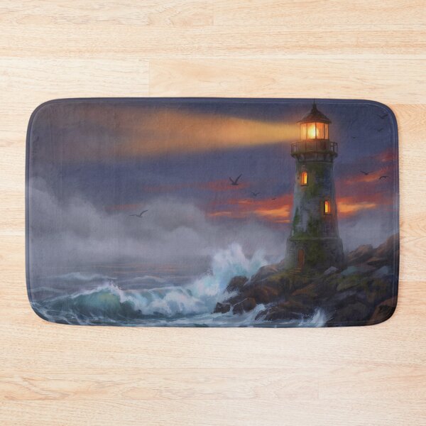 Item preview, Foggy Lighthouse Coast Scene designed and sold by RedPeaStudio.