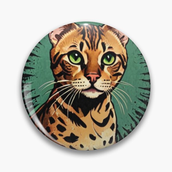 Item preview, Art - Domestic Feline with Leopard Patterns, Colorful Vintage Illustration designed and sold by World-Pets.