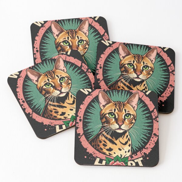 Item preview, Art - Domestic Feline with Leopard Patterns, Colorful Vintage Illustration designed and sold by World-Pets.