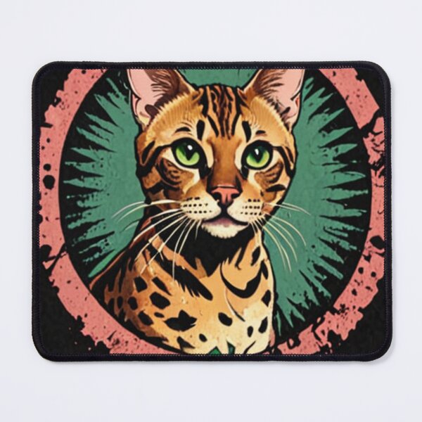Item preview, Art - Domestic Feline with Leopard Patterns, Colorful Vintage Illustration designed and sold by World-Pets.