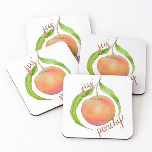 Item preview, Jus’ peachy positivity fruit artwork designed and sold by Moana Matron Designs.