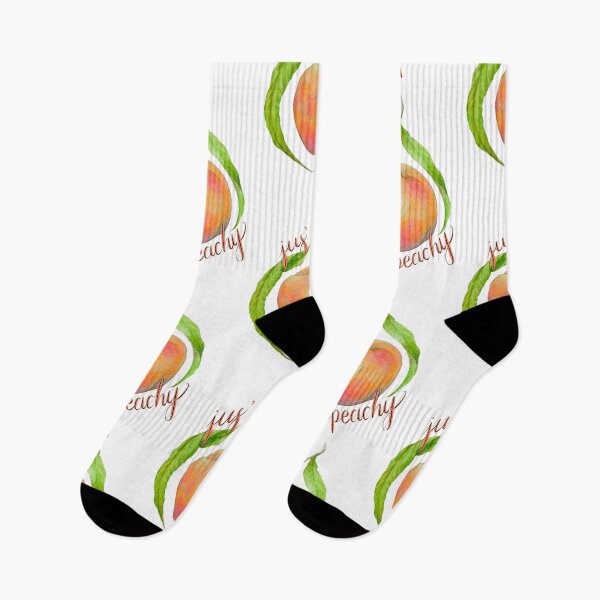 Item preview, Jus’ peachy positivity fruit artwork designed and sold by Moana Matron Designs.