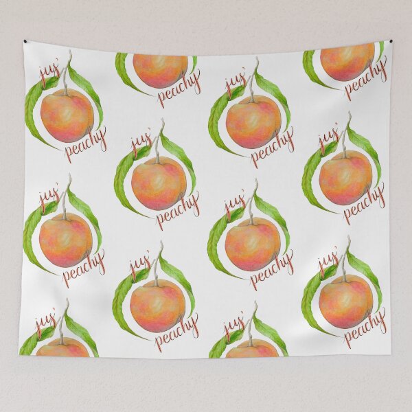 Item preview, Jus’ peachy positivity fruit artwork designed and sold by Moana Matron Designs.