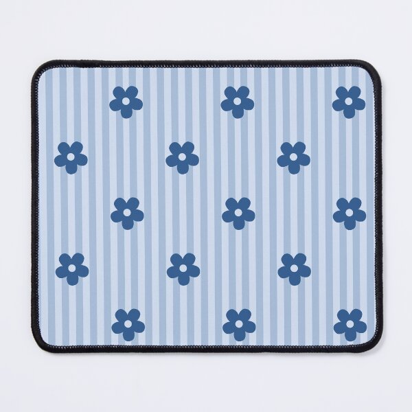 Item preview, Aesthetic Blue Retro Floral with Vertical Stripes Pattern | Blue and Light Blue Retro Flowers With Stripes Seamless Pattern | Modern Blue and Light Blue Stripes Seamless Pattern with Flowers designed and sold by VivaFy.
