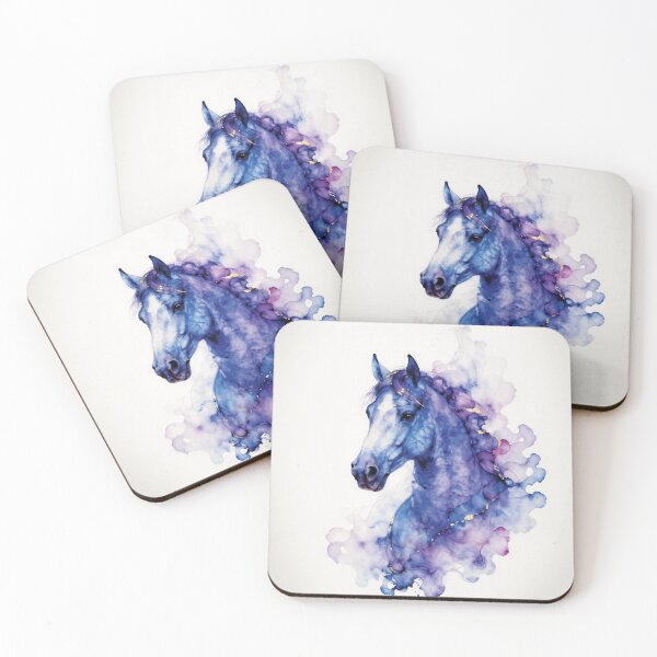 Item preview, Elegant Horses Portraits - Purple horse 1 designed and sold by Lucia Amaris Art.