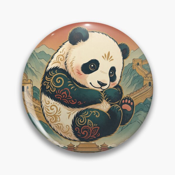 Item preview, CHINA Vintage Travel Illustration - Patterned Panda Floating designed and sold by ZUMERI.