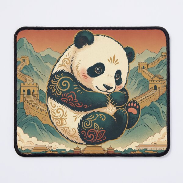Item preview, CHINA Vintage Travel Illustration - Patterned Panda Floating designed and sold by ZUMERI.
