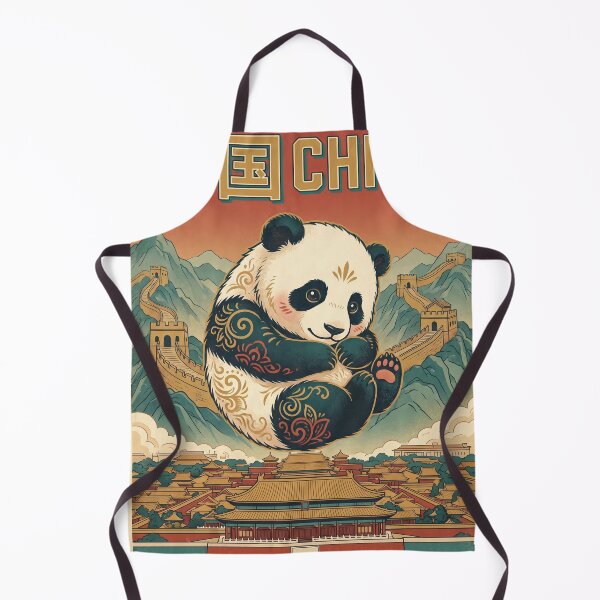 Item preview, CHINA Vintage Travel Illustration - Patterned Panda Floating designed and sold by ZUMERI.