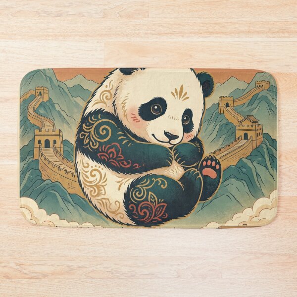 Item preview, CHINA Vintage Travel Illustration - Patterned Panda Floating designed and sold by ZUMERI.