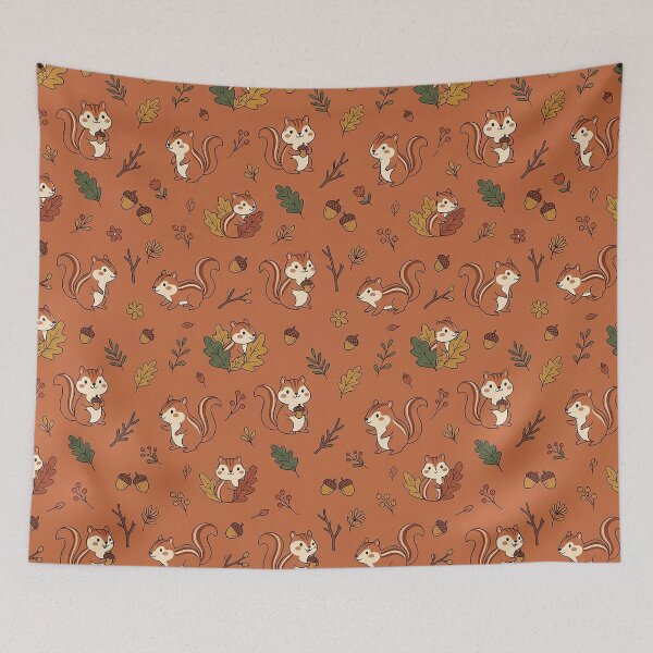 Item preview, Cute Chipmunk Autumn Seamless Pattern Design designed and sold by ashenlocs.