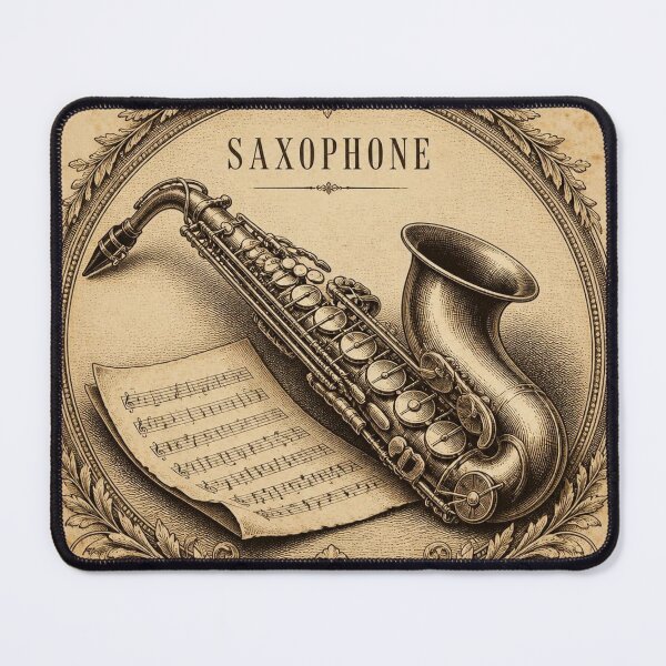 Item preview, Vintage Saxophone Engraving Art | Antique Musical Instrument Illustration designed and sold by SunnyDesign82.