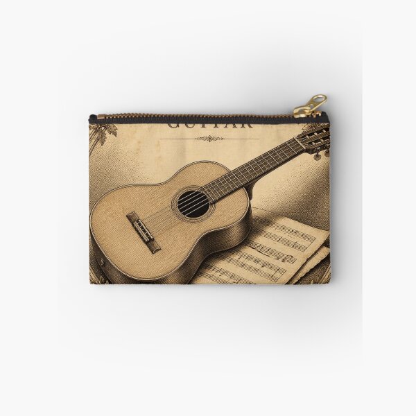 Item preview, Vintage Acoustic Guitar Engraving Art Print | Antique Musical Instrument Illustration designed and sold by SunnyDesign82.