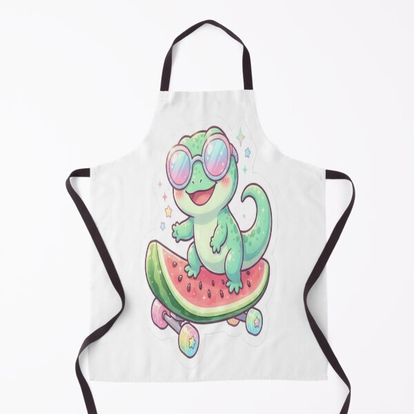 Item preview, Cute Chameleon on Watermelon Skateboard Sticker | Kawaii Summer Reptile Cartoon | Pastel Vinyl Design designed and sold by AdityaShop18.