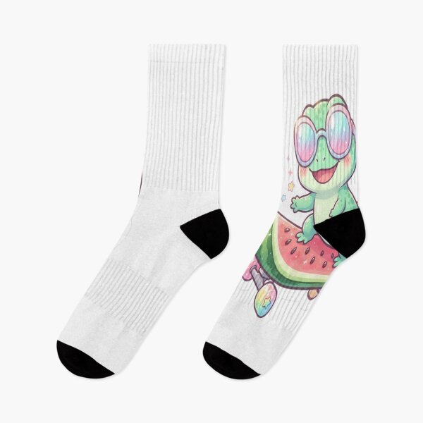 Item preview, Cute Chameleon on Watermelon Skateboard Sticker | Kawaii Summer Reptile Cartoon | Pastel Vinyl Design designed and sold by AdityaShop18.