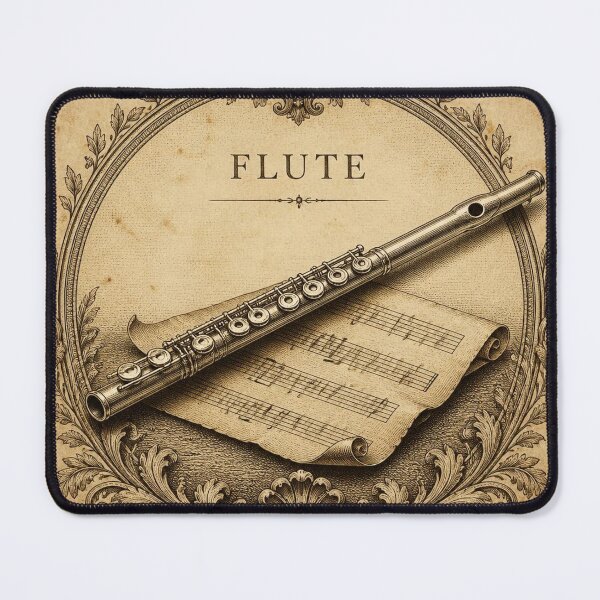 Item preview, Vintage Flute Engraving Art Print | Antique Musical Instrument Illustration designed and sold by SunnyDesign82.
