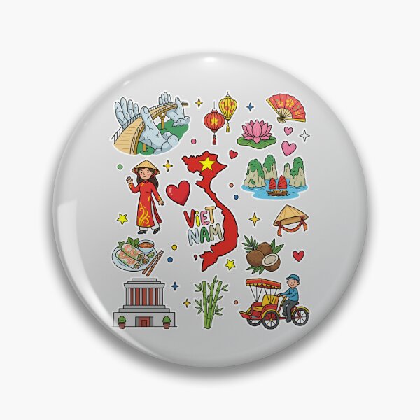 Item preview, Vietnam Culture Landmarks and Heritage Sticker Collage designed and sold by mashmosh.