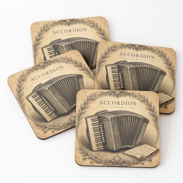 Item preview, Vintage Accordion Engraving Art Print | Antique Musical Instrument Illustration designed and sold by SunnyDesign82.