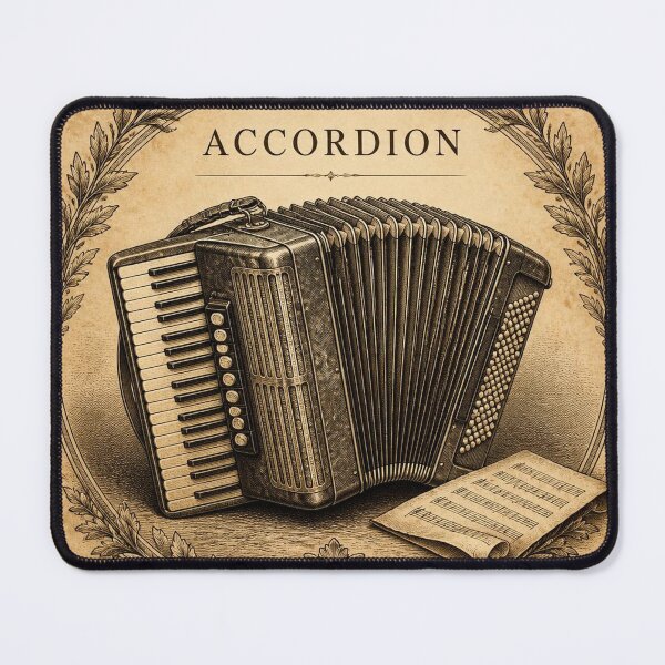 Item preview, Vintage Accordion Engraving Art Print | Antique Musical Instrument Illustration designed and sold by SunnyDesign82.