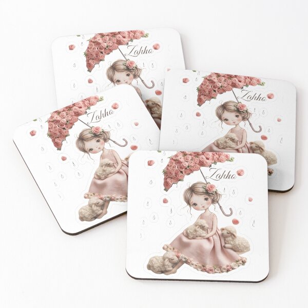 Item preview, Cute Girl with Rose Umbrella & Little Sheep Die-Cut Aesthetic Art designed and sold by Zelis craft.