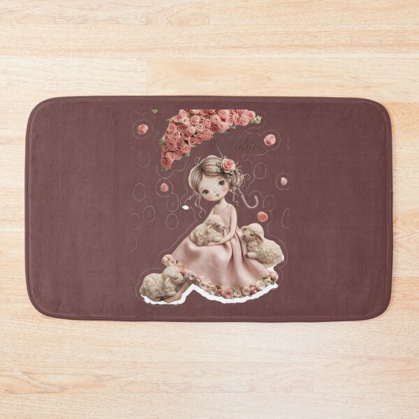 Item preview, Cute Girl with Rose Umbrella & Little Sheep Die-Cut Aesthetic Art designed and sold by Zahho.