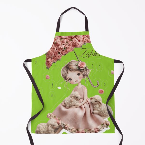 Item preview, Cute Girl with Rose Umbrella & Little Sheep Die-Cut Aesthetic Art designed and sold by Zahho.