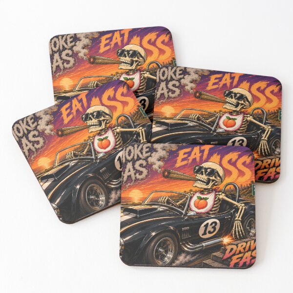 Item preview, SMoke Gas Eat Ass Drive Fast Skull Vintage Car designed and sold by Offline Behavior.