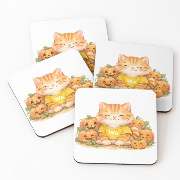 Item preview, Orange Tabby Cat Haunted Pumpkin Patch designed and sold by Wawa5656.