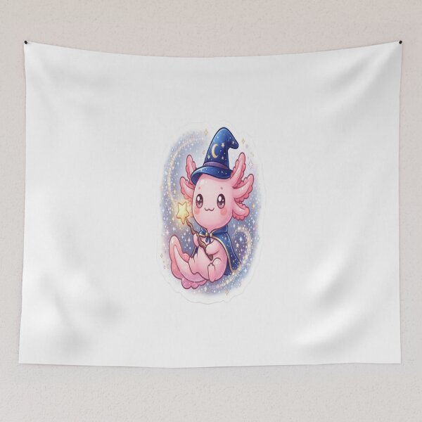 Item preview, Cute Wizard Axolotl Sticker | Kawaii Magic Axolotl with Star Wand | Fantasy Pastel Vinyl Design designed and sold by AdityaShop18.