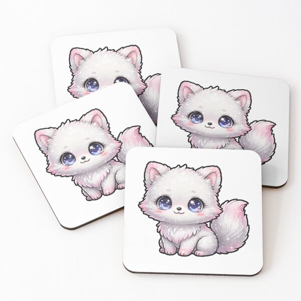 Item preview, White Ombre Shiny Fox - Cute Fluffy Pastel Fox Kawaii Glitter Fur designed and sold by PrettyCrypt.