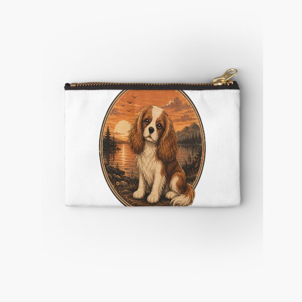 Item preview, Forever Loyal | Vintage Sunset Cavalier King Charles Spaniel | Retro Dog Lover Art designed and sold by Moh-nd-Eg.