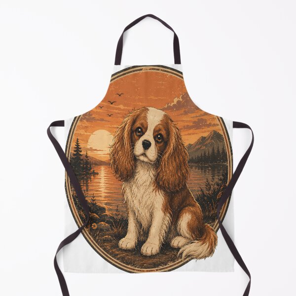 Item preview, Forever Loyal | Vintage Sunset Cavalier King Charles Spaniel | Retro Dog Lover Art designed and sold by Moh-nd-Eg.