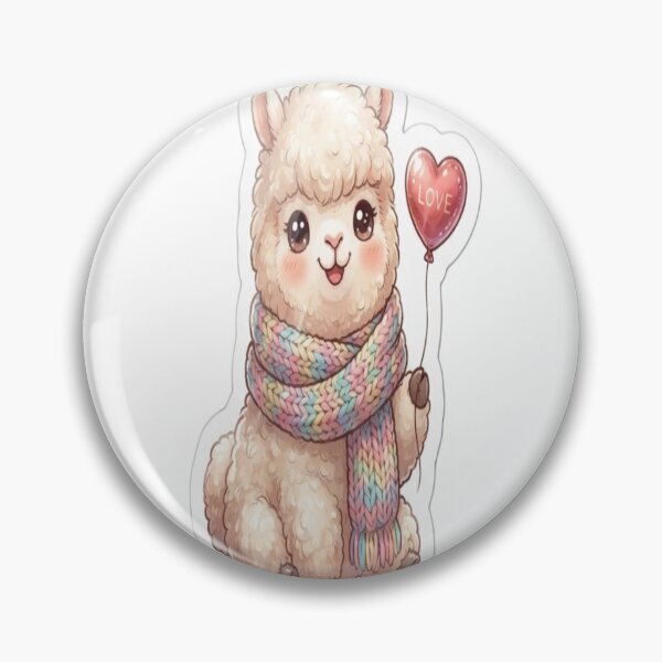 Item preview, Cute Alpaca with Love Balloon Sticker | Kawaii Llama Valentine Cartoon | Cozy Pastel Vinyl Design designed and sold by AdityaShop18.