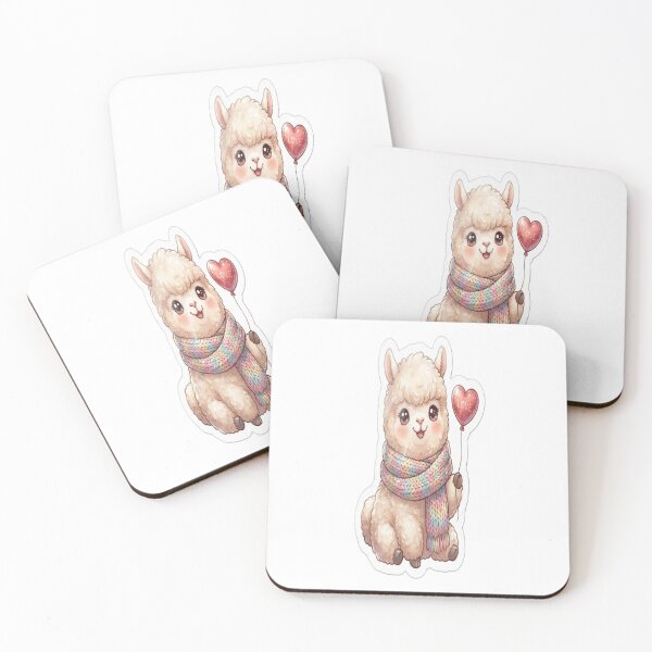 Item preview, Cute Alpaca with Love Balloon Sticker | Kawaii Llama Valentine Cartoon | Cozy Pastel Vinyl Design designed and sold by AdityaShop18.