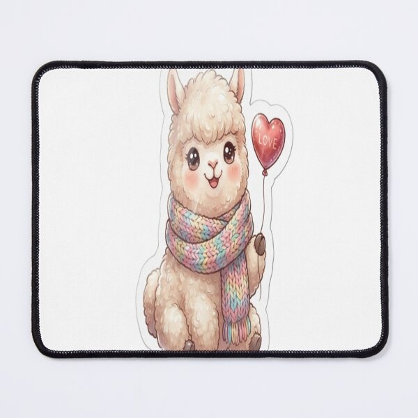 Item preview, Cute Alpaca with Love Balloon Sticker | Kawaii Llama Valentine Cartoon | Cozy Pastel Vinyl Design designed and sold by AdityaShop18.