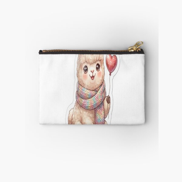 Item preview, Cute Alpaca with Love Balloon Sticker | Kawaii Llama Valentine Cartoon | Cozy Pastel Vinyl Design designed and sold by AdityaShop18.