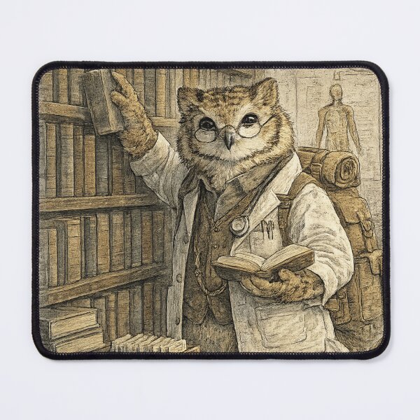 Item preview, 12. Owl Professor Vintage Illustration designed and sold by สุธรรมาท ทองกร.