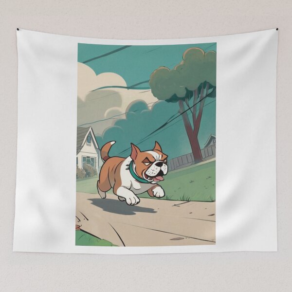 Item preview, Art - Energetic Breed Dog, Colorful Contemporary Illustration designed and sold by World-Pets.
