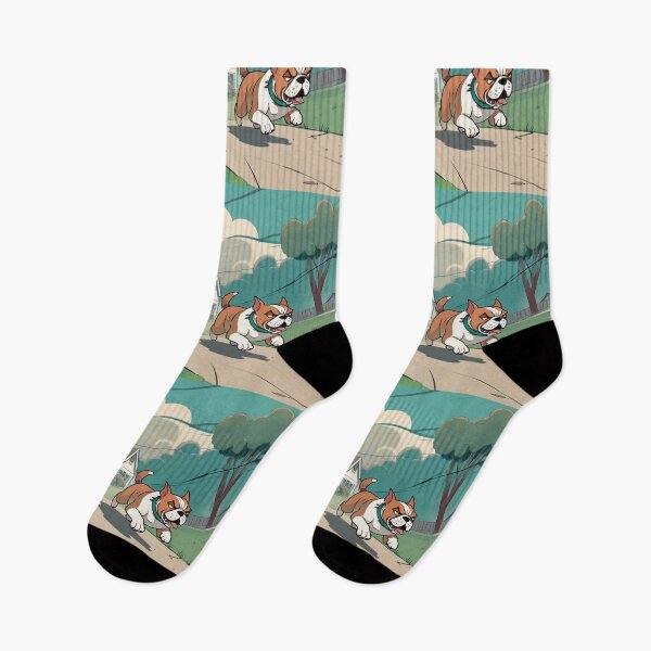 Item preview, Art - Energetic Breed Dog, Colorful Contemporary Illustration designed and sold by World-Pets.