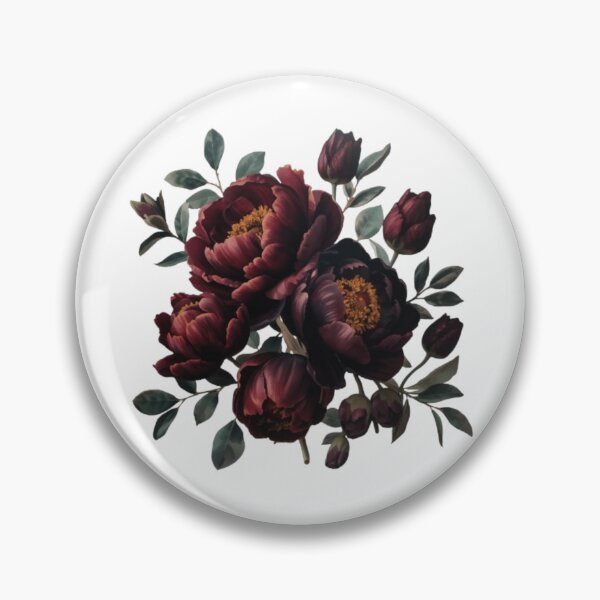 Item preview, Vintage Dark Maroon Red Peony Flower Bouquet Art designed and sold by ByKayaPrints.