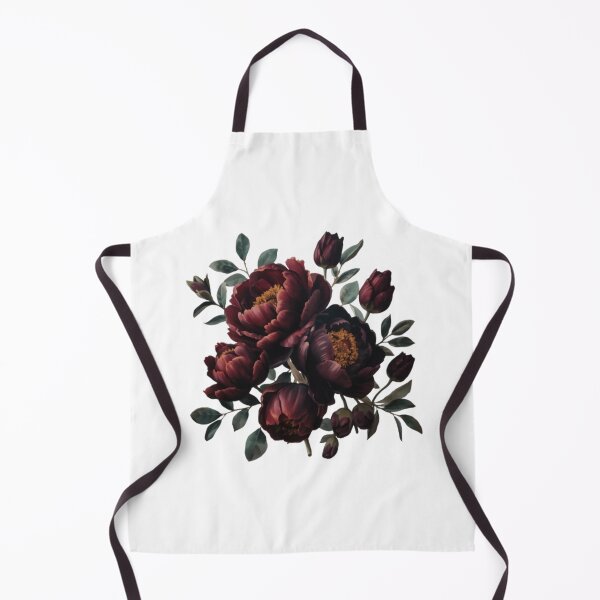 Item preview, Vintage Dark Maroon Red Peony Flower Bouquet Art designed and sold by ByKayaPrints.