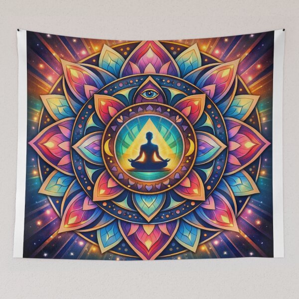 Item preview,  Mandala with Meditating Figure designed and sold by LCPcreations.