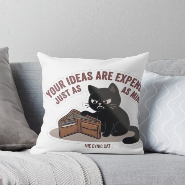 Item preview, Cynical Black Cat "Your Ideas Are Expensive" - Sarcastic Office Humor designed and sold by Gabzerinho.