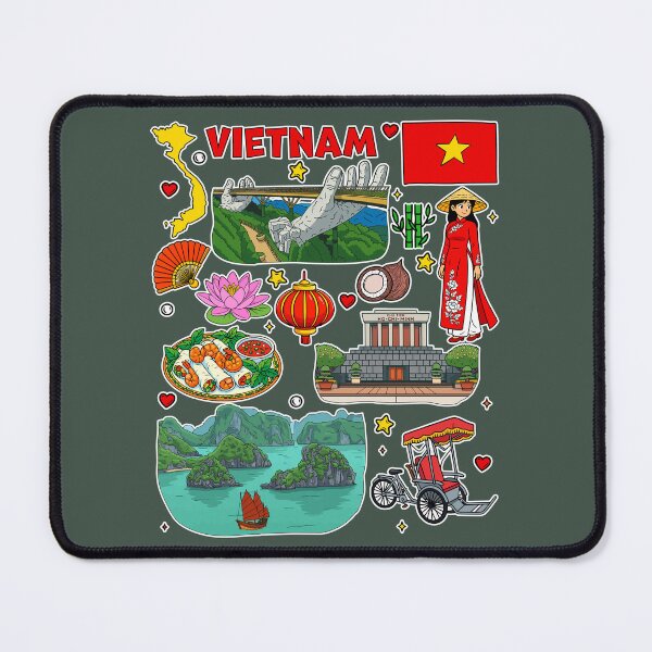 Item preview, Vietnam Travel Memories Iconic Landmarks Collage designed and sold by mashmosh.