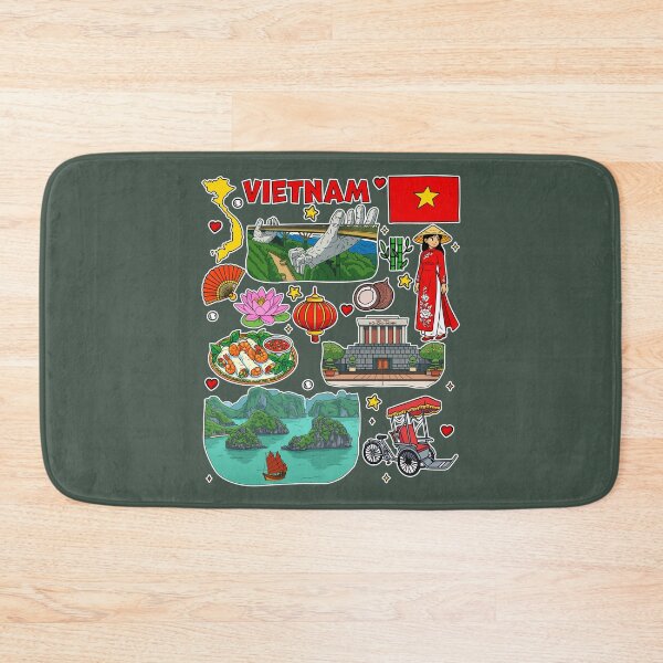 Item preview, Vietnam Travel Memories Iconic Landmarks Collage designed and sold by mashmosh.