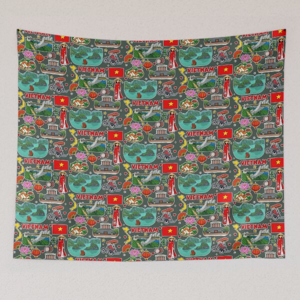 Item preview, Vietnam Travel Memories Iconic Landmarks Collage designed and sold by mashmosh.
