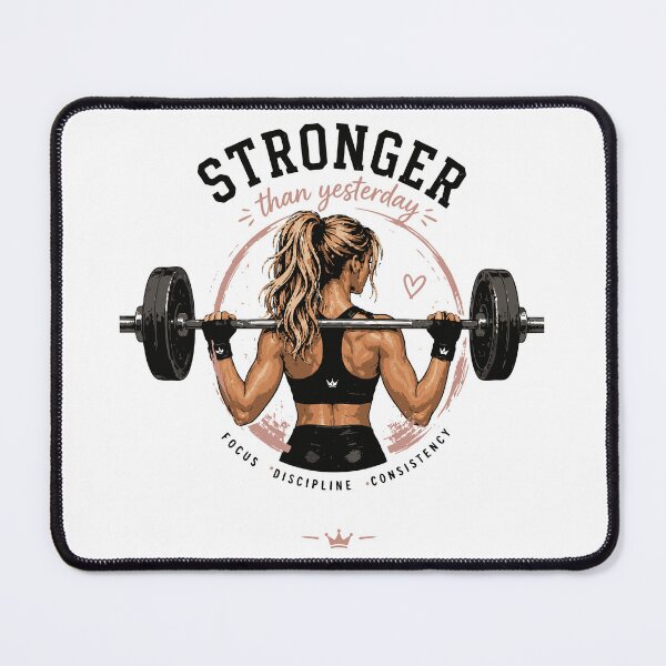 Item preview, Stronger Than Yesterday Gym Girl T-Shirt | Female Weightlifting Fitness Gift designed and sold by Sunday.Supply.