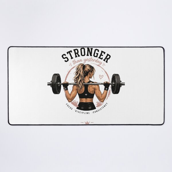 Item preview, Stronger Than Yesterday Gym Girl T-Shirt | Female Weightlifting Fitness Gift designed and sold by Sunday.Supply.